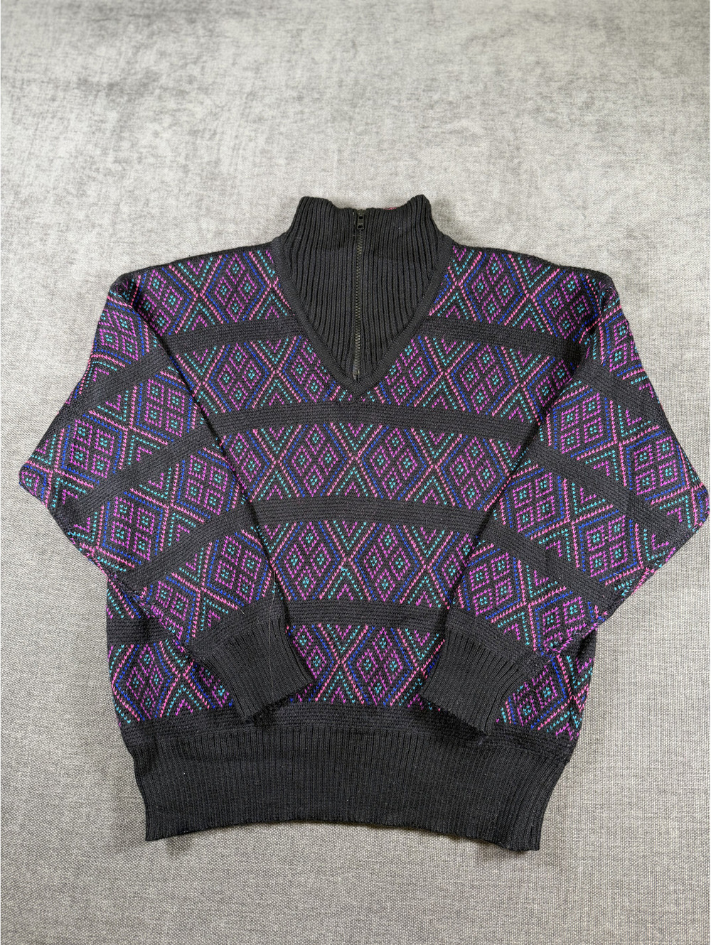 Kaelin Vintage Wool Blend Patterned Pullover Sweater Size Small